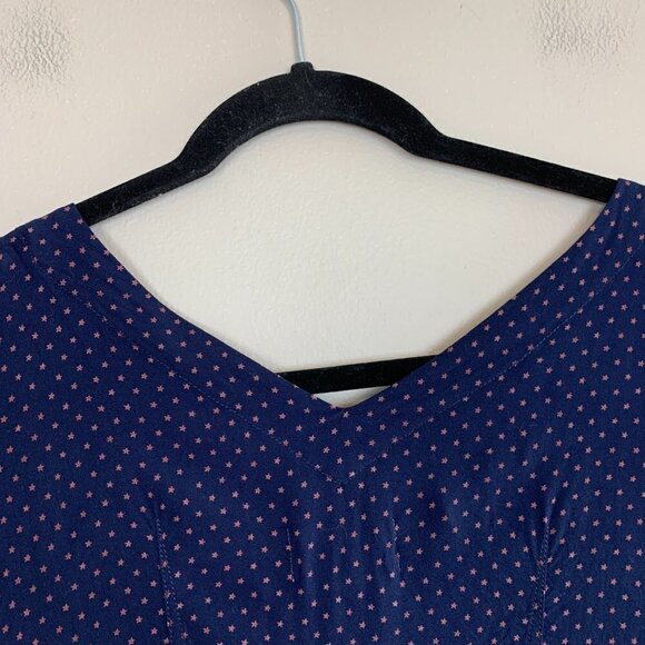 Denim & Supply Ralph Lauren Women's Star Print Navy Blue Babydoll Dress - Picture 9 of 10